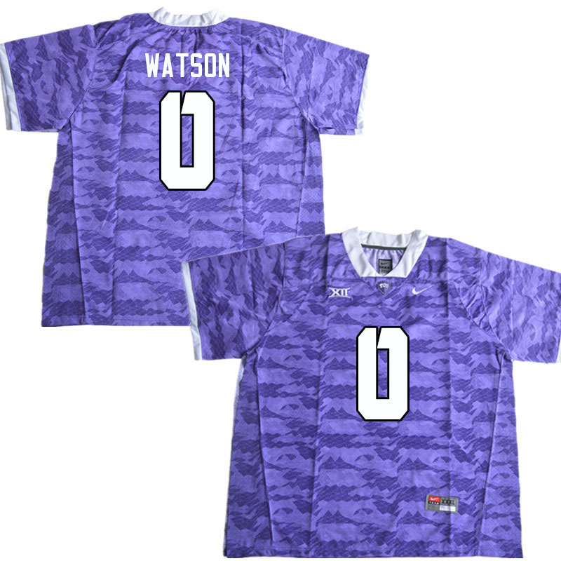 Men #0 Landyn Watson TCU Horned Frogs College Football Jerseys Sale-Purple Limited